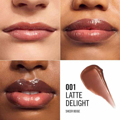 Rimmel London Oh My Gloss! Butter Me Up Lip Butter Balm 001 Latte Delight, brown lip gloss, tinted lip balm