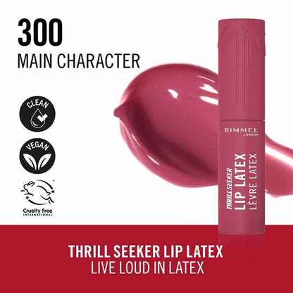 Rimmel London Thrill Seeker Lip Latex, Rimmel pink lipstick, glossy liquid lipstick