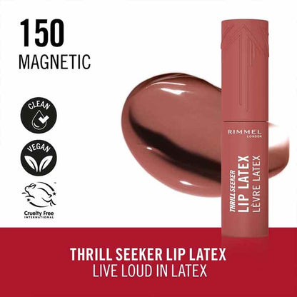 Rimmel London Thrill Seeker Lip Latex Liquid Lipstick, 150 Magnetic, Rimmel lipstick