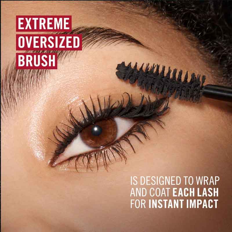 Rimmel Thrill Seeker Extreme Volume Mascara Application, large mascara brush