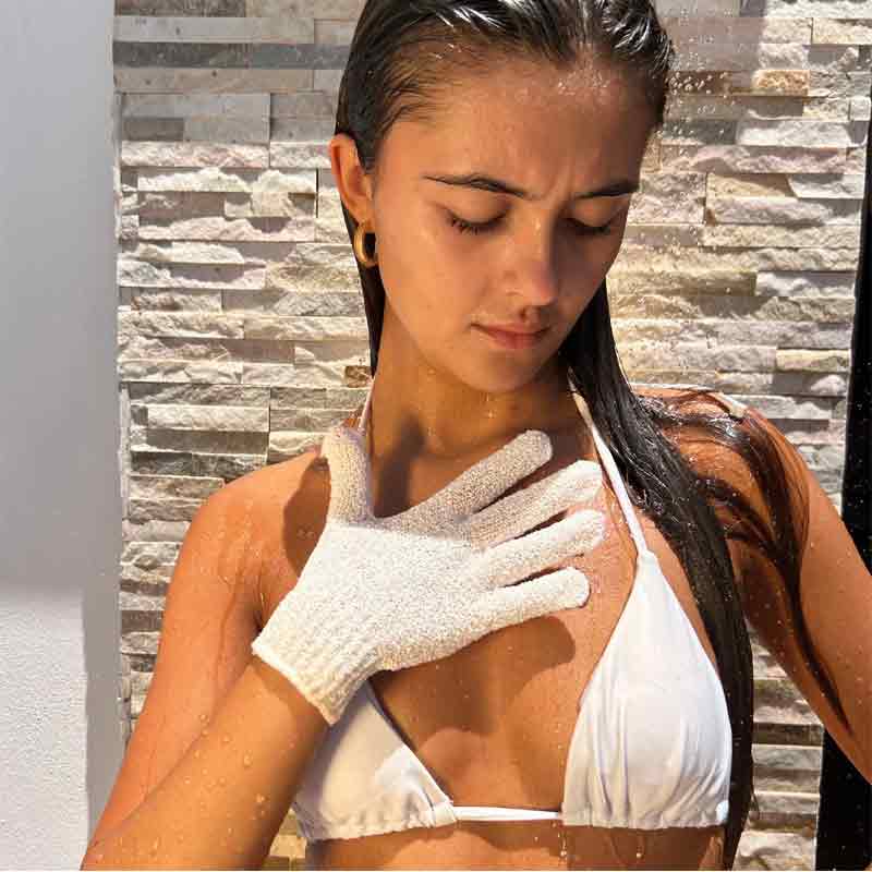 Rose & Caramel Purity Exfoliating Gloves