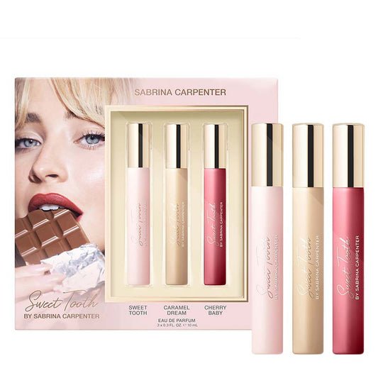 Sabrina Carpenter, Sabrina Carpenter Sweet Tooth Travel Trio Gift Set, Caramel Dream, Sweet Tooth, Cherry Baby, Travel Size Fragrance, Perfume Gift Set, Gift Set For Her