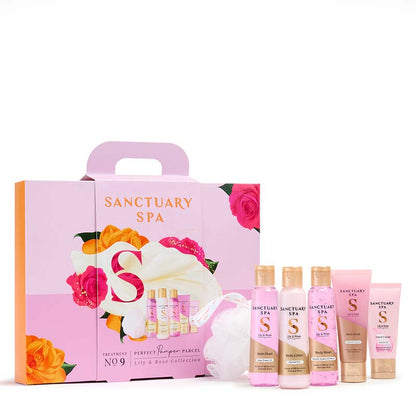 Sanctuary Lily & Rose Pamper Parcel Gift Set White Background Product Image