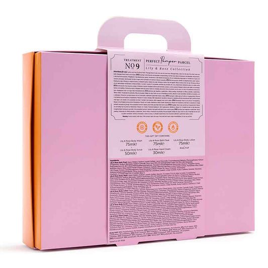 Sanctuary Lily & Rose Pamper Parcel Gift Set Back of Image