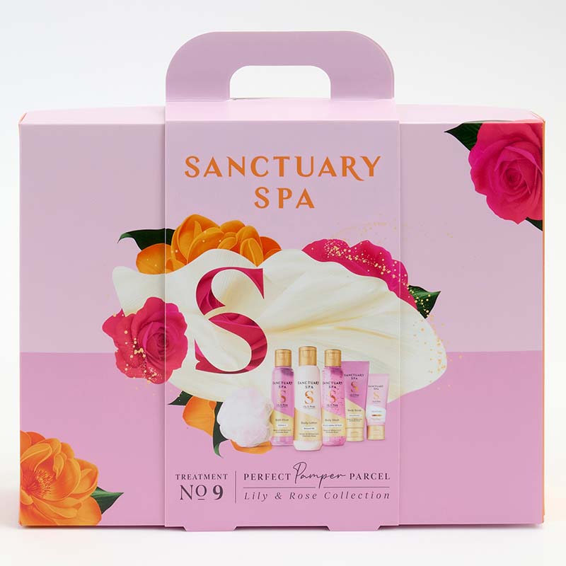 Sanctuary Lily & Rose Pamper Parcel Gift Set front straight