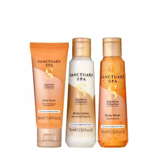 Sanctuary Spa Gift Set, Body Wash, Body Lotion, Body scrub,