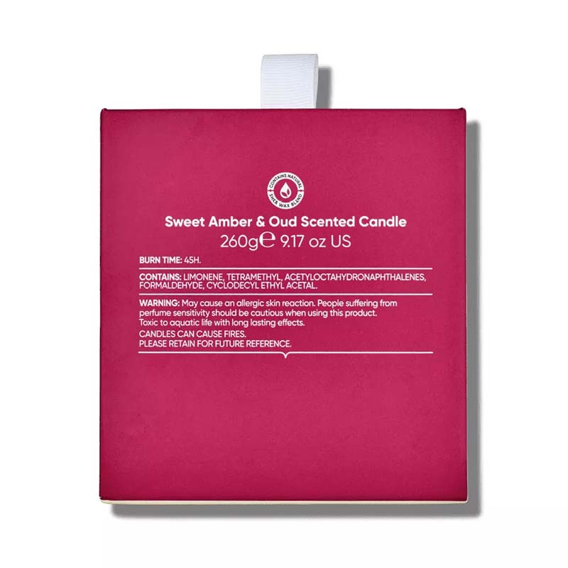 Sanctuary Ruby Oud Collection Scented Candle |  relax | unwind | luxurious | fragranced | decadent | scent | red saffron | 45 hour burn