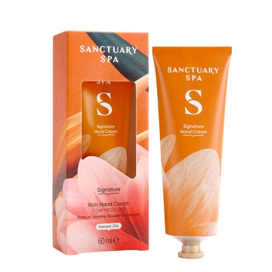 Sanctuary Spa Signature Rich Hand Cream In Box And Bottle Outside Of Box