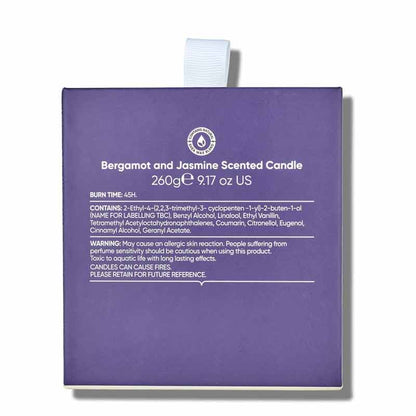 Sanctuary Spa Wellness Candle Back of Box Ingredients