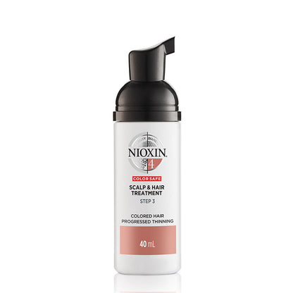 Nioxin | System 4 | Scalp & Hair | Treatment | thicker | stronger | leave in | fullness | coloured | thinning | damp hair | vitamins | botanicals | protective sunscreens | nourish | growth | professional quality 