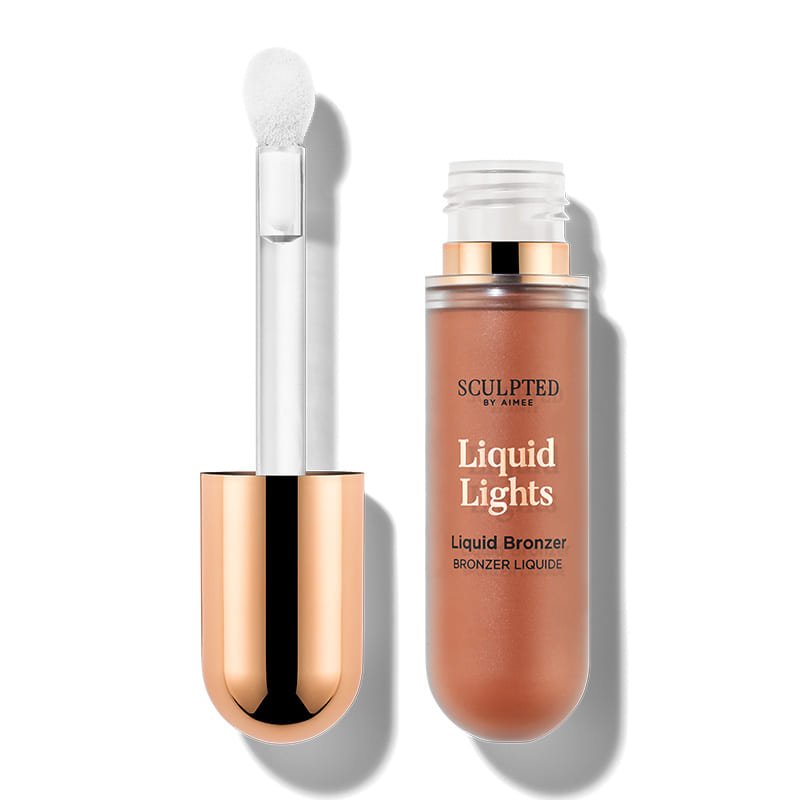 Sculpted By Aimee | Liquid Lights | liquid face products | liquid blush | liquid bronzer | liquid highlighter | weightless formula | melts into skin | blends seamlessly | buildable glowy finish | no-makeup makeup look | game changer