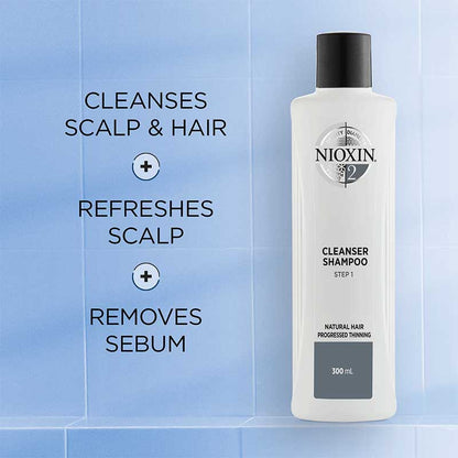 Nioxin | System 2 | Cleanser | intensive hair | thickening process | strengthen | rejuvenate | structure | shampoo | treatment | removing pollutants | scalp | cleanse | prep 