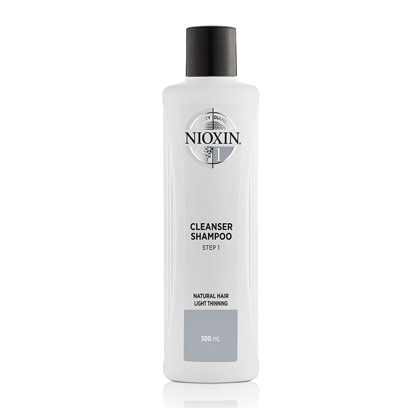 Nioxin | System 1 | Cleanser | Shampoo | hair | scalp | natural hair | light thinning | purifies | removing pollutants, dirt and residue | promoting | rejuvenate | encourage growth