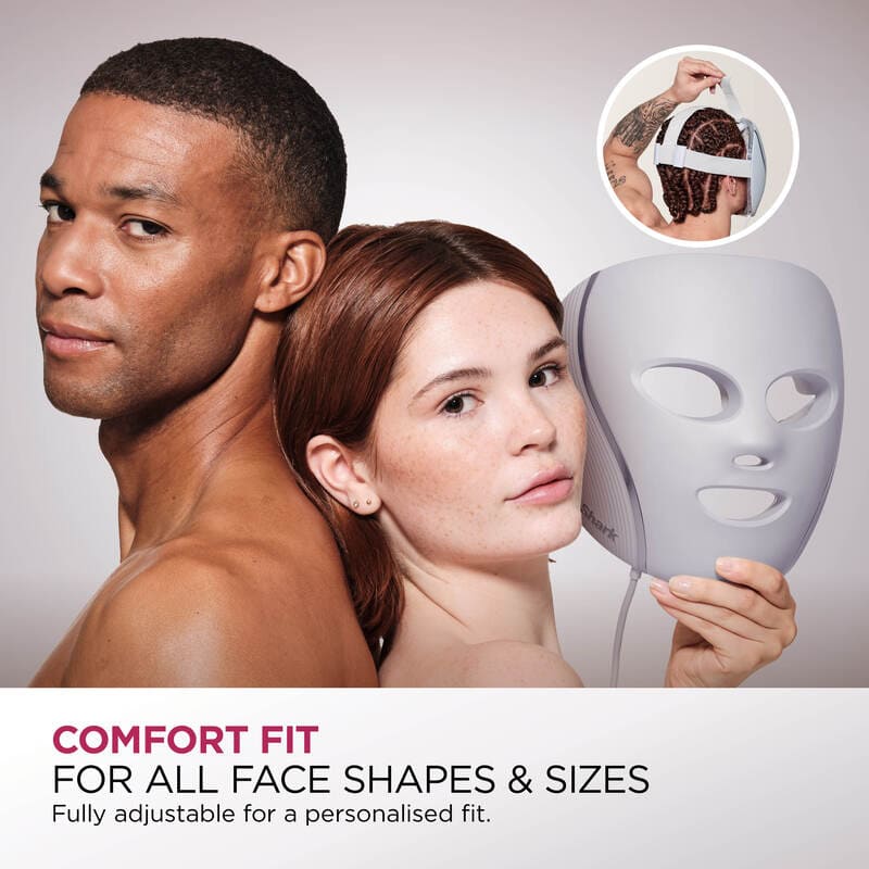 Shark CryoGlow Under-Eye Cooling + LED Face Mask comfort fit for all face shapes and sizes and unisex