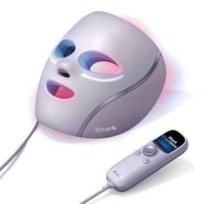Shark CryoGlow Under-Eye Cooling + LED Face Mask how it looks, mask with remote