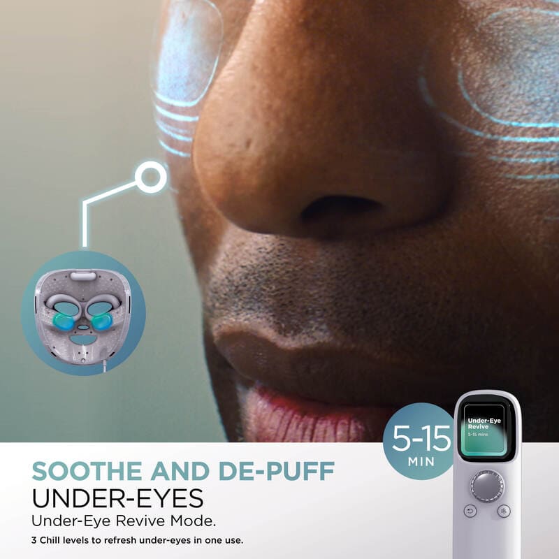 Shark CryoGlow Under-Eye Cooling + LED Face Mask to soothe and de-puff under-eyes