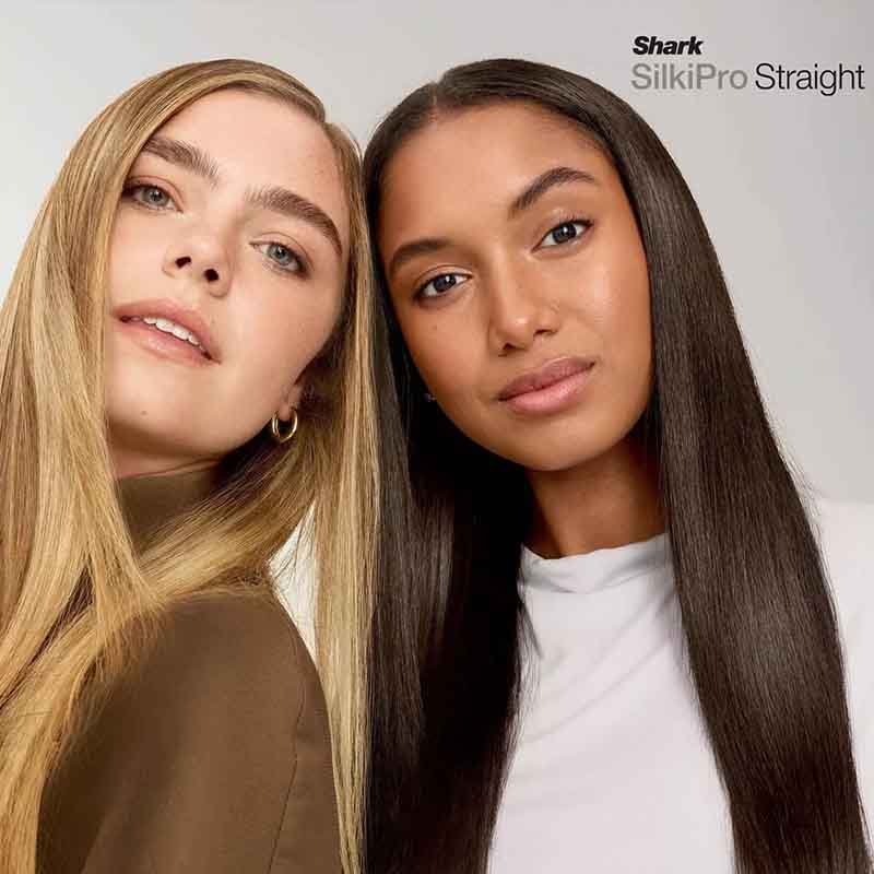 Shark SilkiPro Straight Hair Straightener + Dryer in One Tool with Heat-Resistant- mocha silver model image