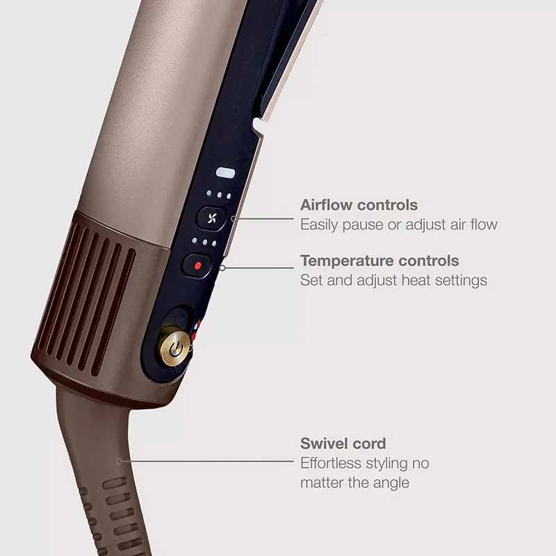 Shark SilkiPro Straight Hair Straightener + Dryer in One Tool with Heat-Resistant- mocha silver cord detailed image