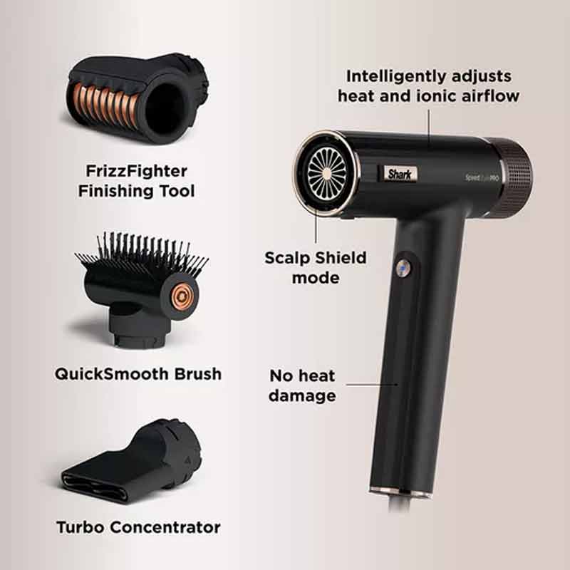 Shark SpeedStyle Pro, 3 in 1 hairdryer, high speed dryer, no heat damage