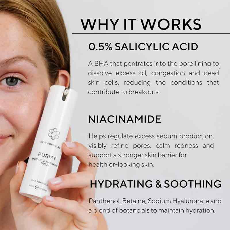 Skin Formulas Purify Salicylic & Niacinamide Serum Key Ingredients & Why It Works