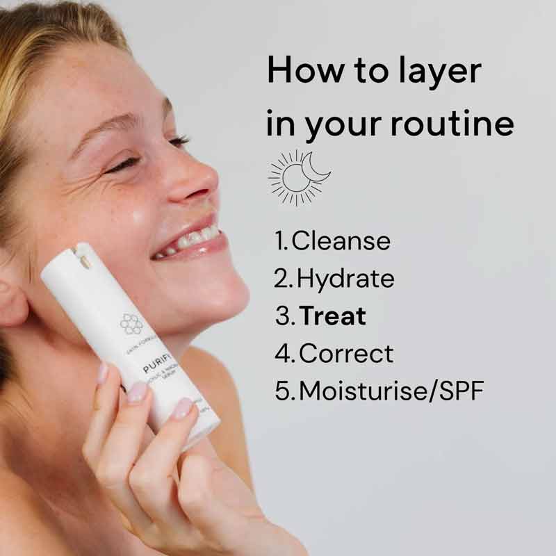 How to layer the Skin Formulas Purify Salicylic & Niacinamide Serum In your skincare routine