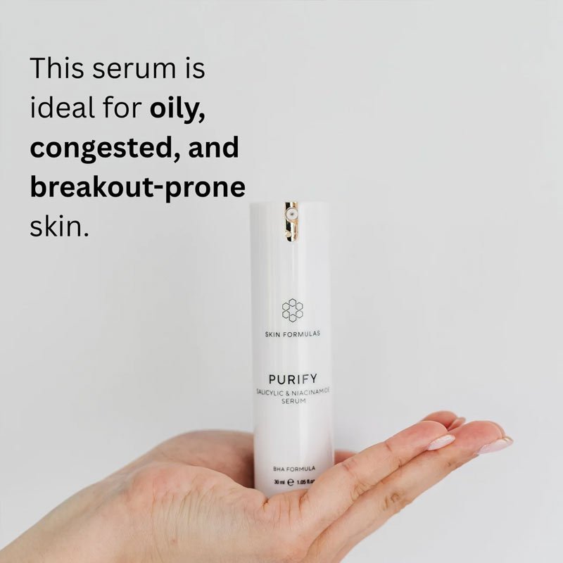 Skin Formulas Purify Salicylic & Niacinamide Serum Infographic