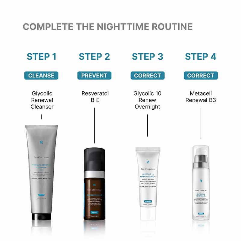 SkinCeuticals Glycolic 10 Renew Overnight Nighttime Skincare Routine