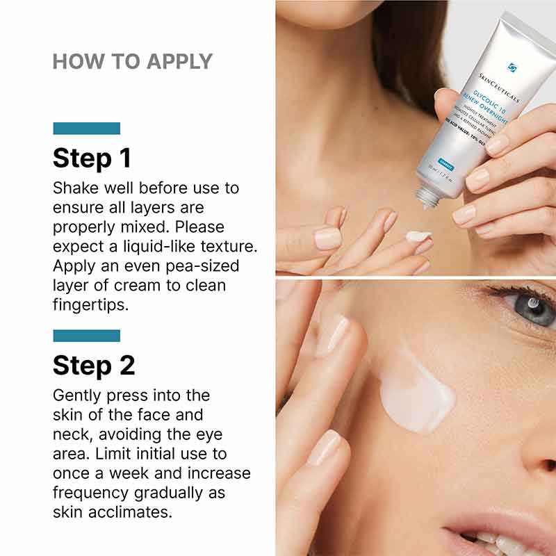 How to apply the SkinCeuticals Glycolic 10 Renew Overnight