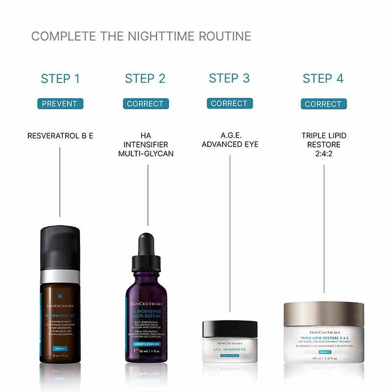 SkinCeuticals HA Intensifier Multi-Glycan Nighttime Skincare Routine
