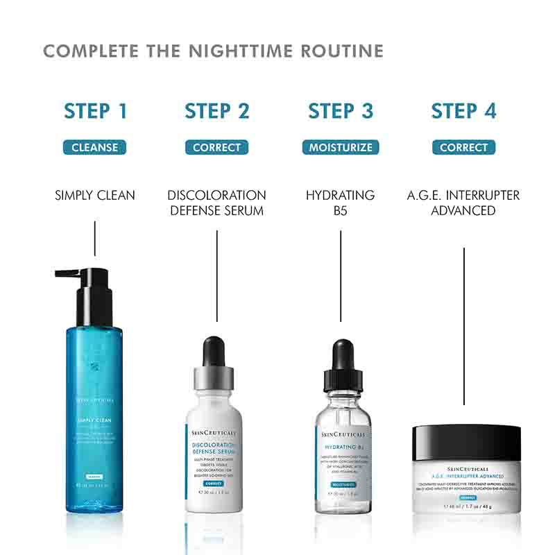SkinCeuticals Simply Clean Gel Cleanser nighttime skincare routine