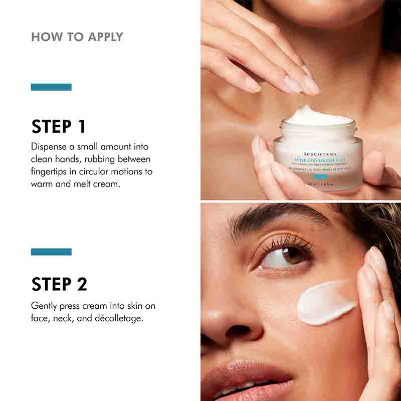 How to apply the SkinCeuticals Triple Lipid Restore 2:4:2 Moisturiser