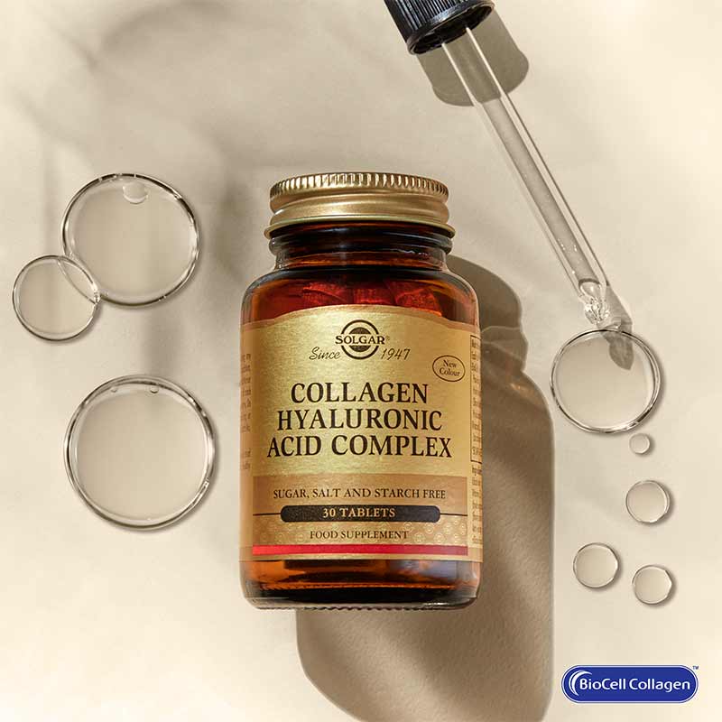 Solgar Collagen Hyaluronic Acid Complex Tablets | skin and hair beauty supplements | skin collagen tablets | collagen benefits