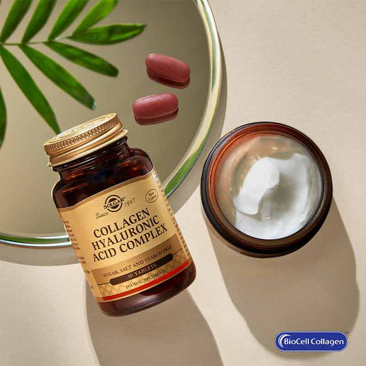 Solgar Collagen Hyaluronic Acid Complex Tablets | collagen and hyaluronic for skin | skin supplements