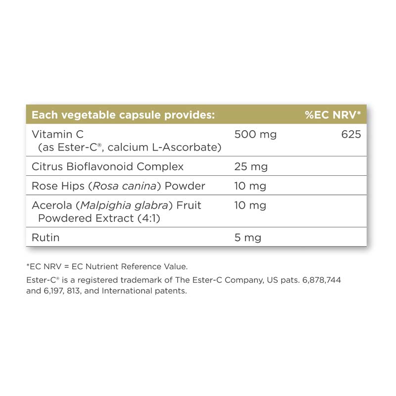 Solgar | Ester-C 500mg Vitamin C Capsules | Food Supplement