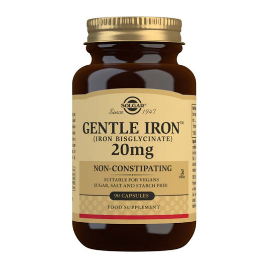 Solgar Gentle Iron™ 20 mg Vegetable Capsules | non constipating iron tablets