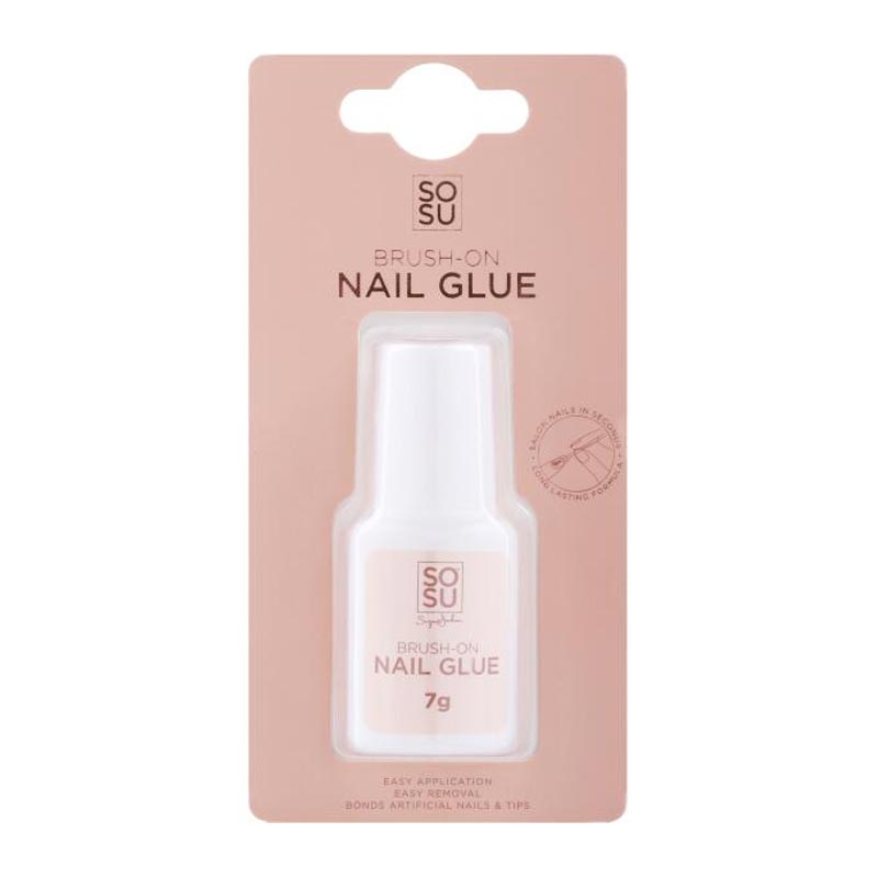 SOSU Cosmetics Brush-On Nail Glue | Super Durable | Easy Brush-On Application | High-Gloss Finish | Go-To Solution | Quick, Smooth, and Long-Lasting False Nail Application