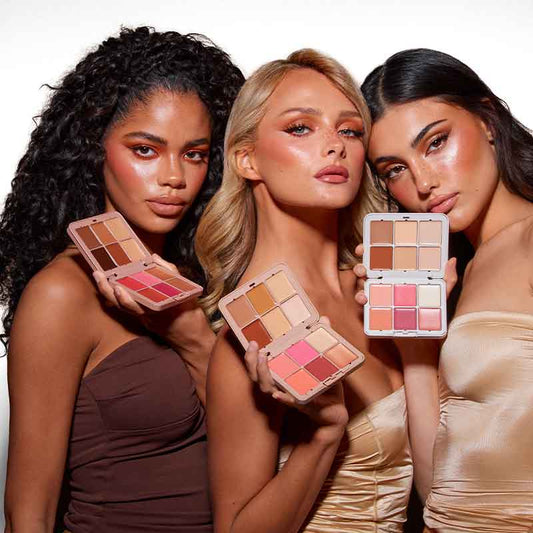 SOSU Cosmetics Complete Canvas Complexion Palette Light, Medium, Dark Model image