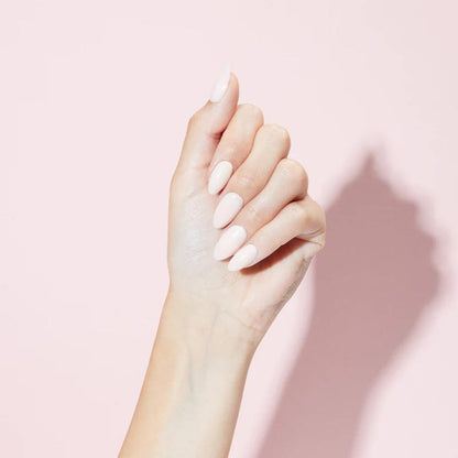 SOSU Cosmetics | Vanilla | Buttercream | false nails | salon-quality | results | easy | application | high-gloss finish | medium-length | almond-shaped | manicure | milky | nude colour | stylish