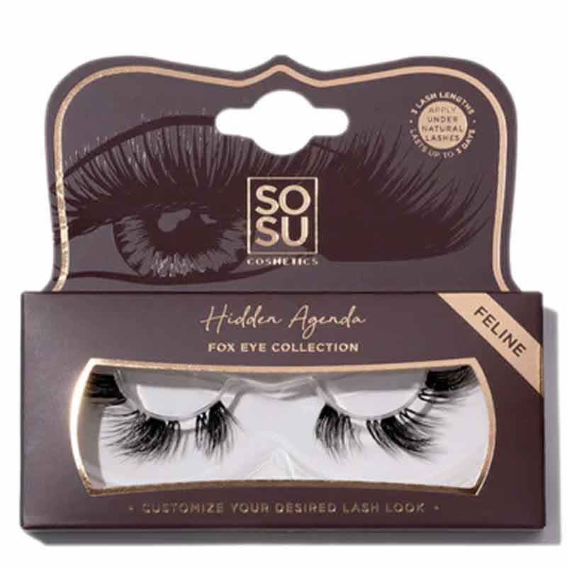 SOSU Cosmetics Hidden Agenda Fox Eye False Lashes Feral In Box