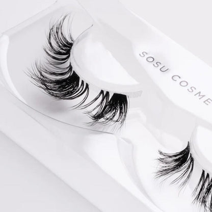 SOSU Cosmetics Hidden Agenda Fox Eye False Lashes Feline Close Up In Tray