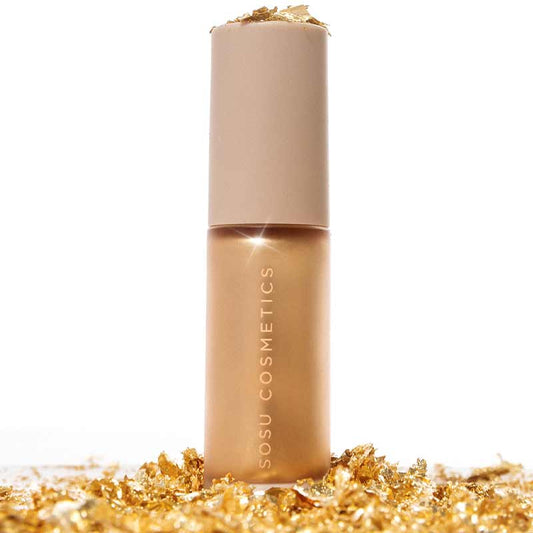 SOSU Cosmetics Liquid Highlight, glowy makeup, dewy skin, sosu highlighter