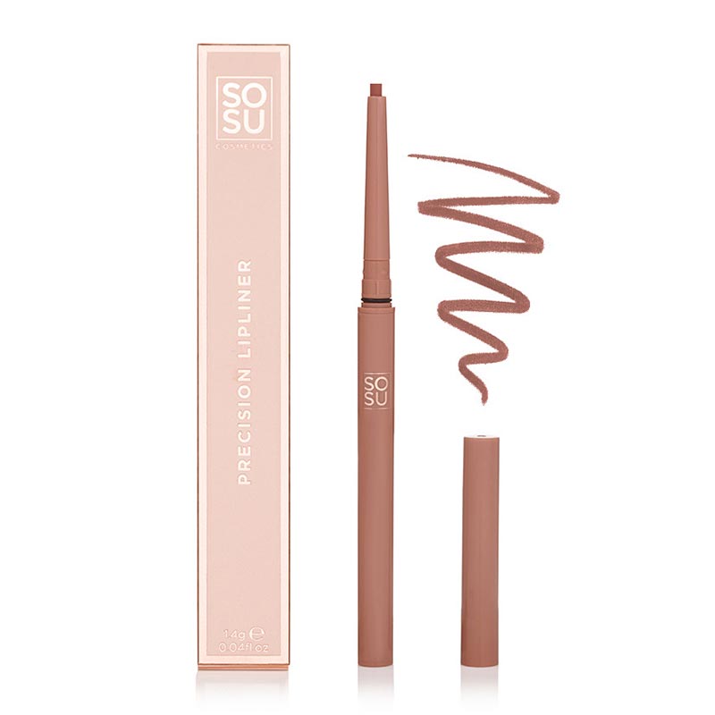 SOSU Cosmetics Longwear Lip Liner | Glides effortlessly for precise definition | Long-lasting wear for stunning results | Perfect for natural or bold looks | Pair with lipstick or gloss for a polished finish | Hazelnut
