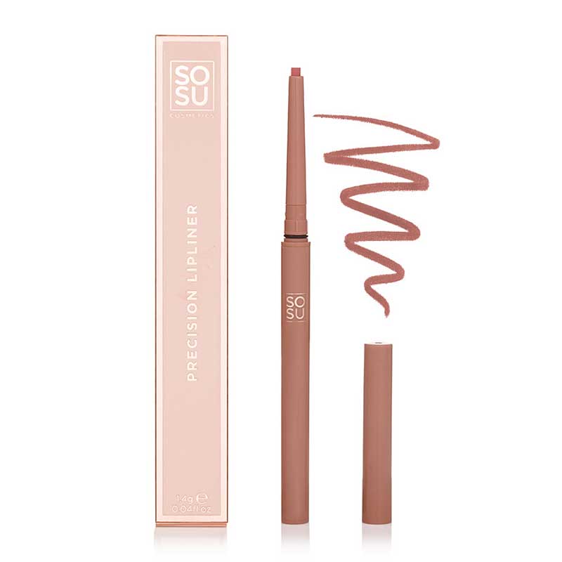 SOSU Cosmetics Longwear Lip Liner | Glides effortlessly for precise definition | Long-lasting wear for stunning results | Perfect for natural or bold looks | Pair with lipstick or gloss for a polished finish | Naive Nude 