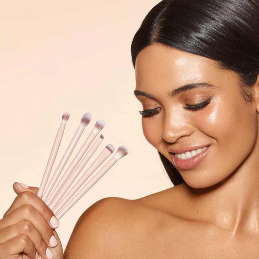 SOSU | Luxury | Eye Brush Collection | set | six | synthetic fiber | brushes | eye make up | Expertly designed | precise application | seamless blending | flawless | blending | buffing | tools | Fluffy | Ultra-soft | cream | powder | gel | liquid