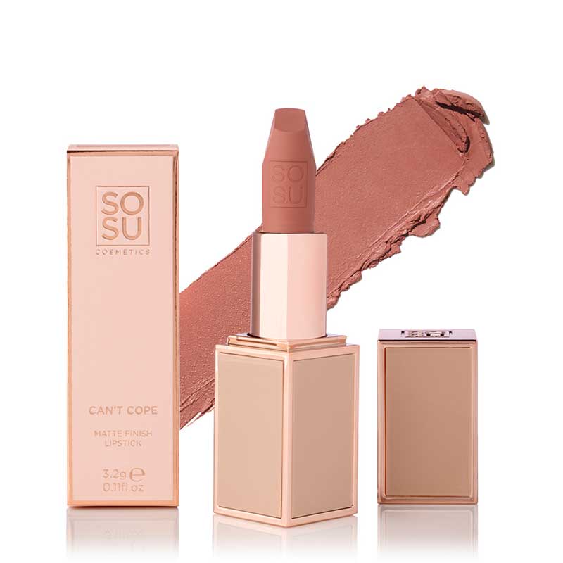 SOSU Cosmetics Matte Lipstick | Can't Cope | Hydrating Formula for Moisturized, Comfortable Lips | Provides Matte Finish | Velvet-Smooth Texture | Long-Lasting Without Dryness