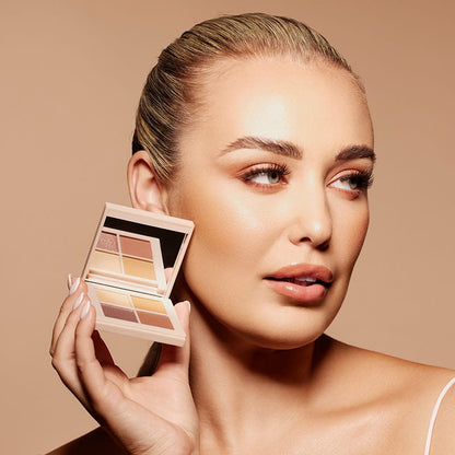 SOSU Cosmetics | Nude | Eyeshadow | quad | pigmented | blendable eyeshadows | travel-friendly | palette | effortless | long-lasting | creamy | buttery