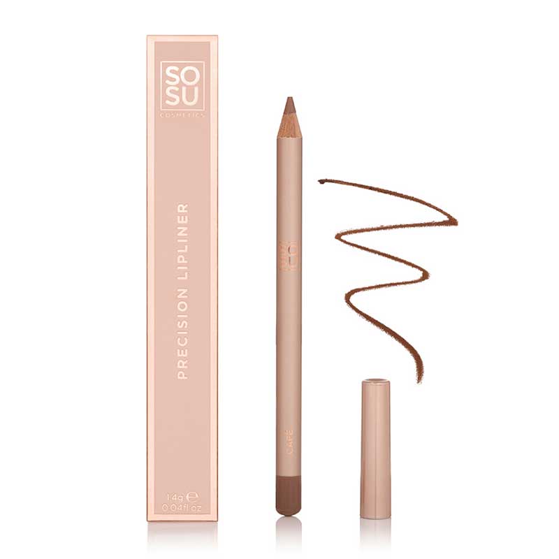 SOSU Cosmetics Precision Lip Liner | Cafe | Enables Precise Application for Defining, Resizing, or Reshaping Lips | Creamy Formula Blends Effortlessly | Keeps Lips Hydrated