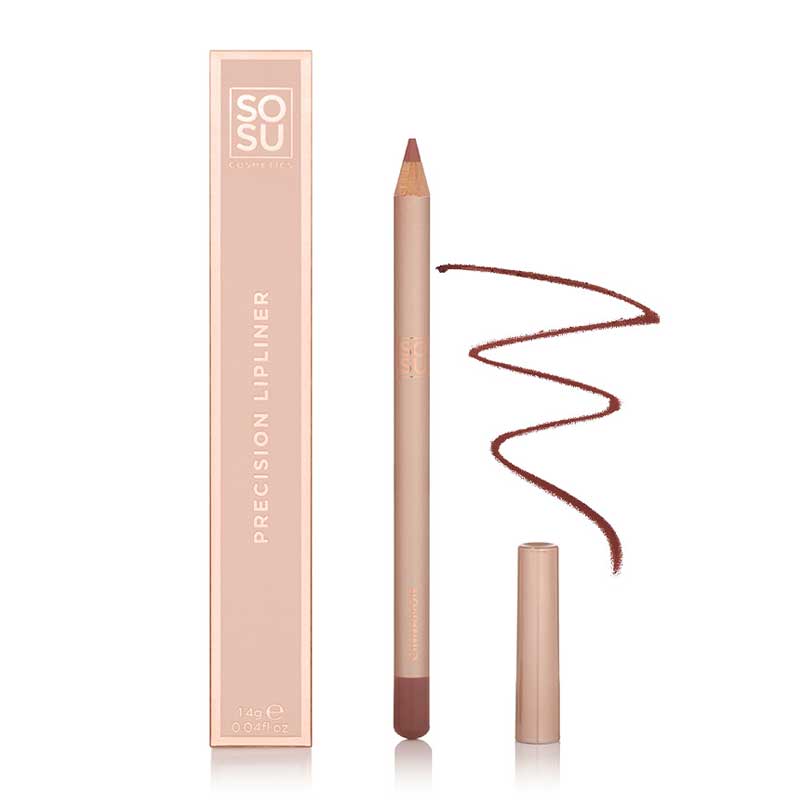 SOSU Cosmetics Precision Lip Liner | Cinnamon | Enables Precise Application for Defining, Resizing, or Reshaping Lips | Creamy Formula Blends Effortlessly | Keeps Lips Hydrated
