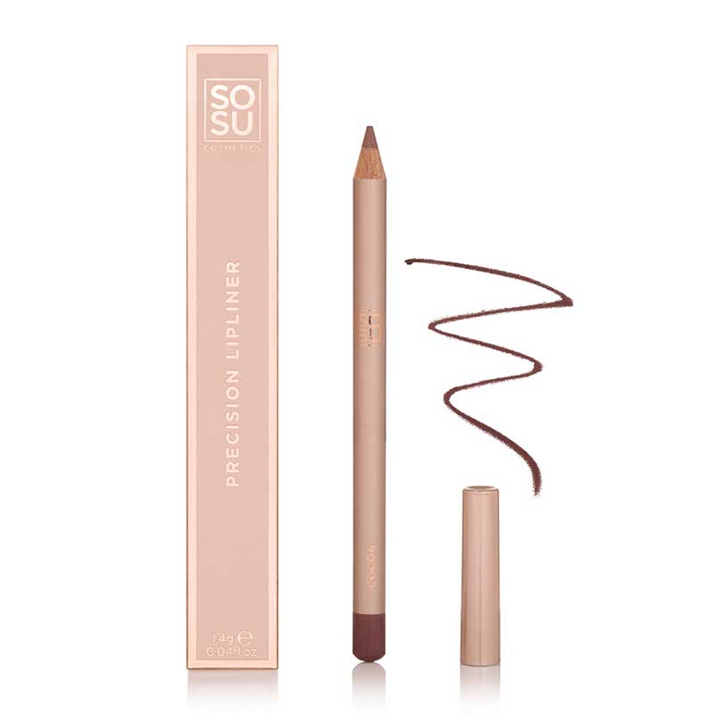 SOSU Cosmetics Precision Lip Liner | Cocoa | Enables Precise Application for Defining, Resizing, or Reshaping Lips | Creamy Formula Blends Effortlessly | Keeps Lips Hydrated