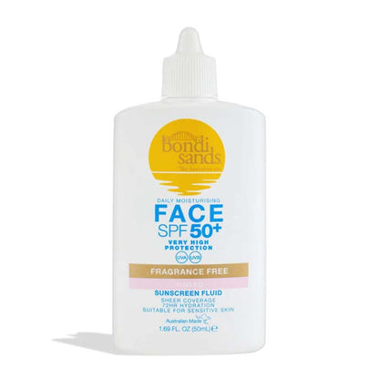Bondi Sands SPF50+ Fragrance Free Tinted Sunscreen Fluid | spf 50 | skincare | sun cream | sun lotion | bondi sands | fragrance free sun cream 